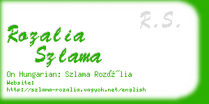 rozalia szlama business card